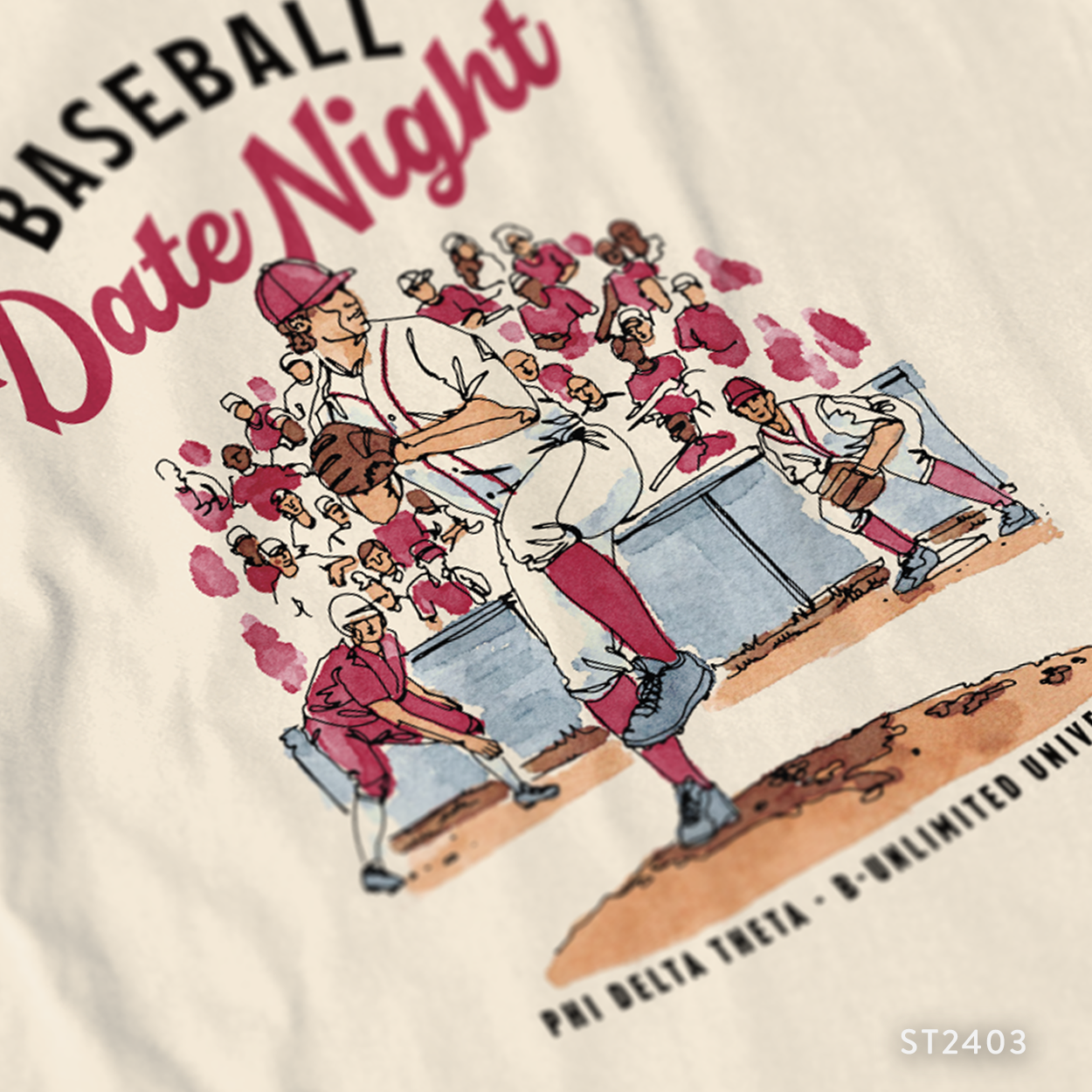 Phi Delta Theta Baseball Date Night T Shirt Design B Unlimited Custom Apparel Shop