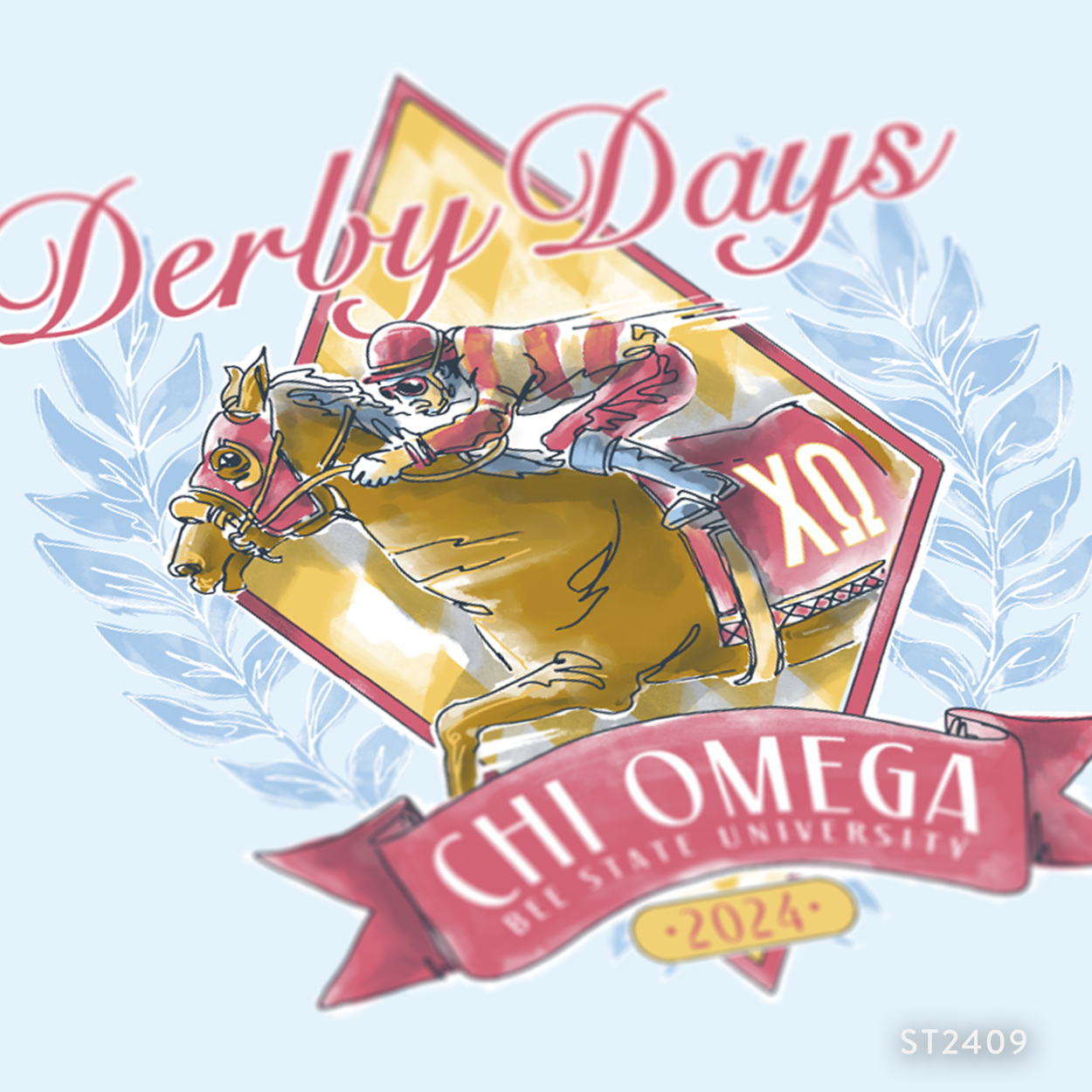 Chi Omega Derby Days Event T-Shirt Design – B-Unlimited Custom Apparel Shop