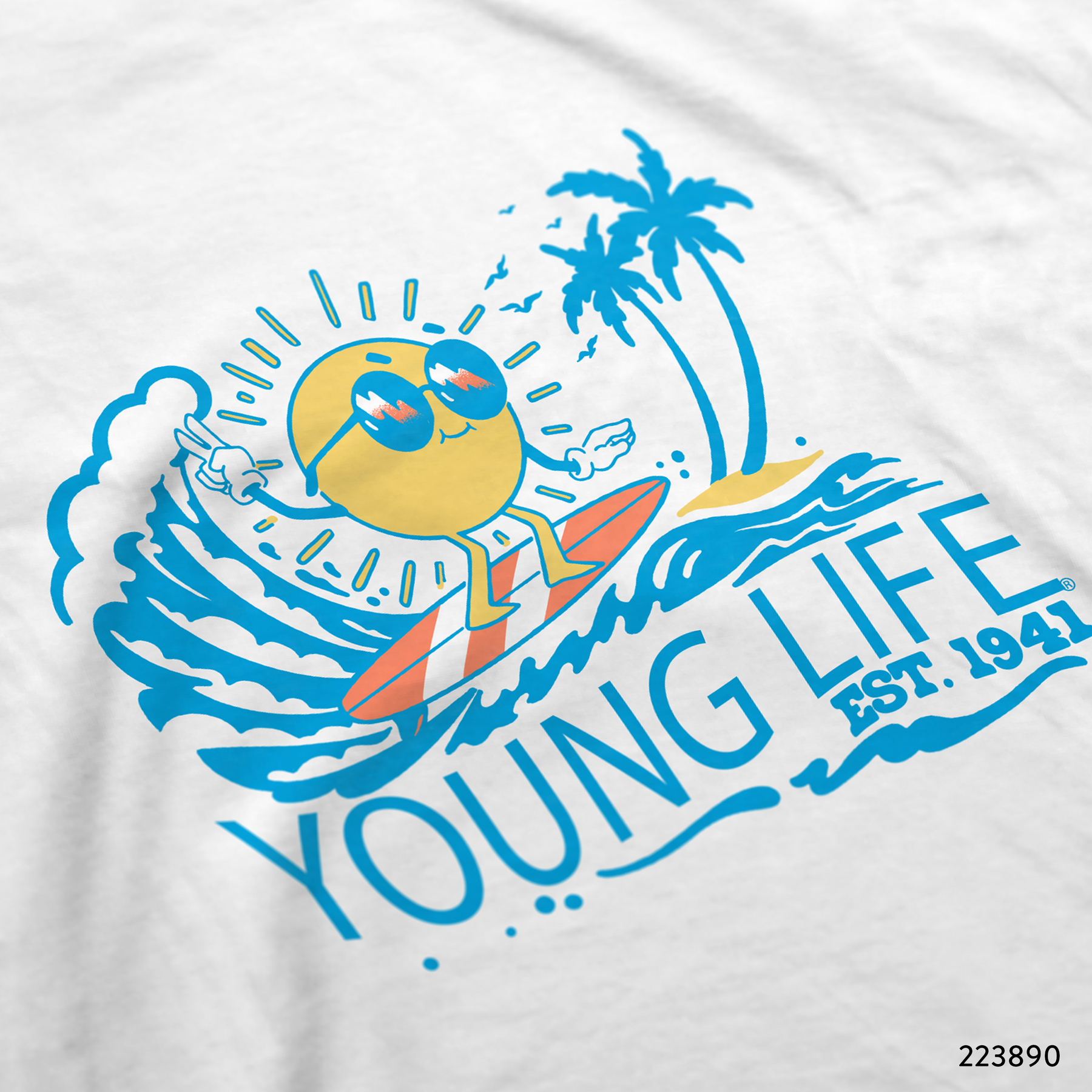 Young Life Camp Surfing Sun Custom T-Shirt Design