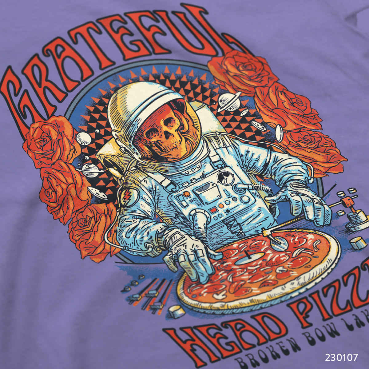 Grateful Head Pizza T-Shirt Design