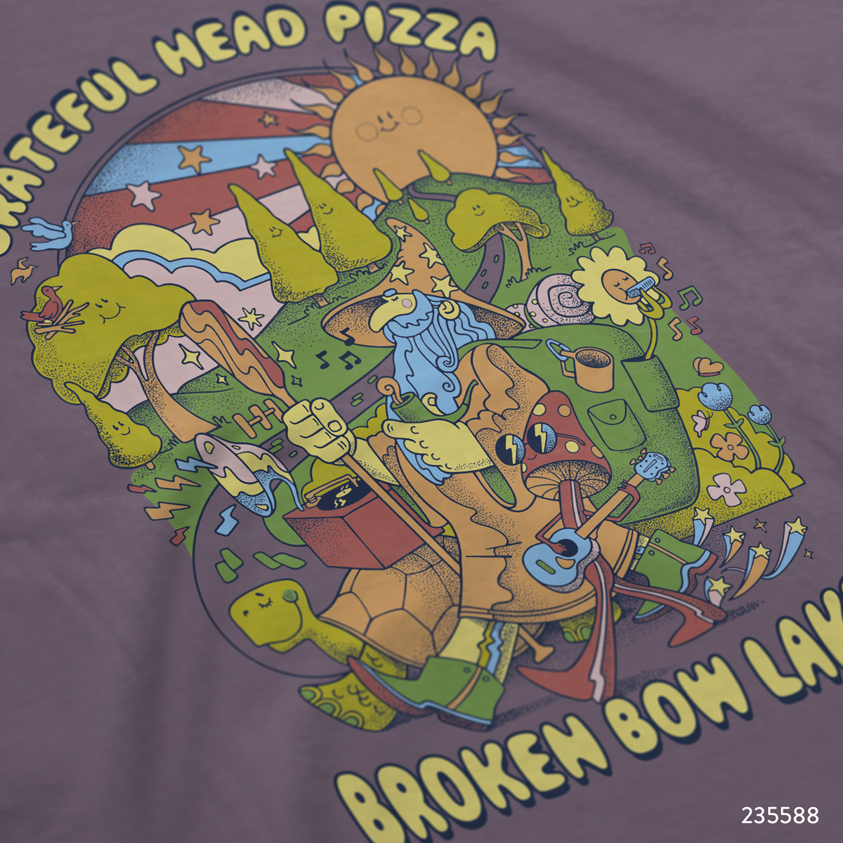 Grateful Head Pizza Custom T-Shirt Design