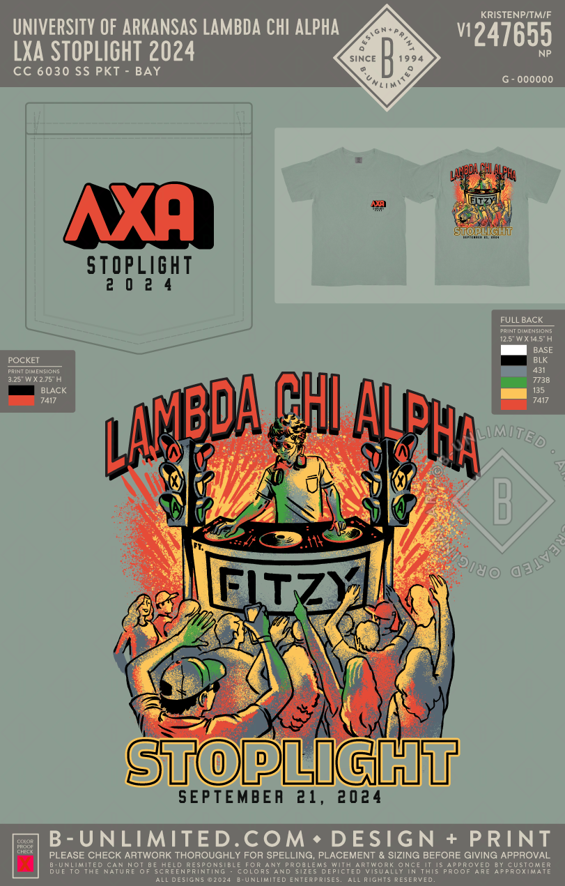 University of Arkansas Lambda Chi Alpha - LXA Stoplight 2024 - CC - 6030 - SS Pocket - Bay