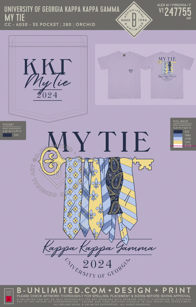 UGA KKG - My Tie - CC - 6030 - SS Pocket - Orchid