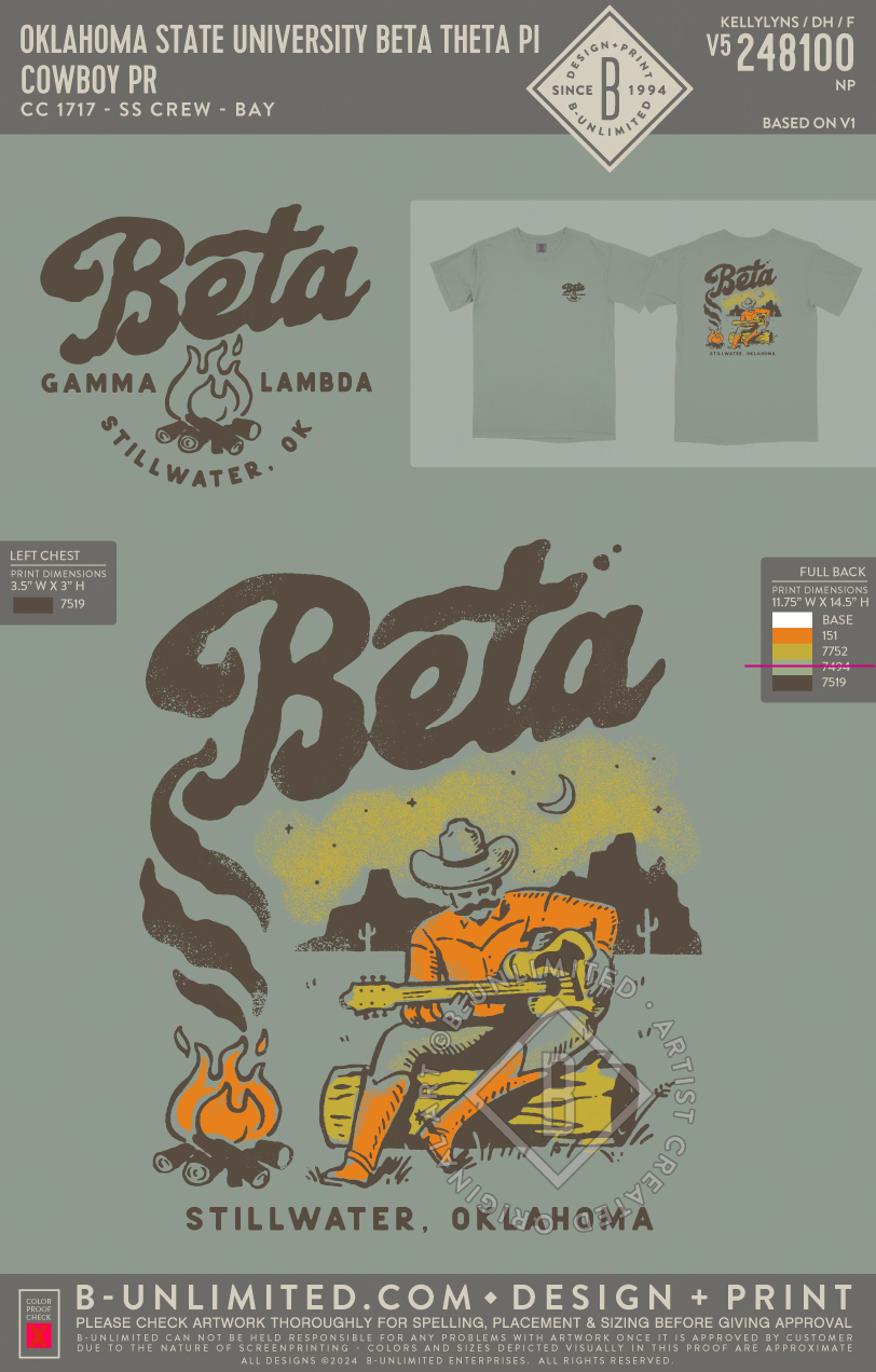 Oklahoma State University Beta Theta Pi - Cowboy PR - CC - 1717 - SS Crew - Bay