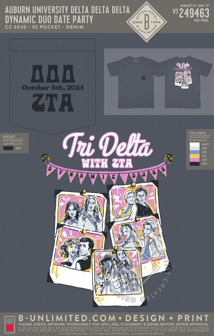 Auburn University Delta Delta Delta - Dynamic Duo Date Party - CC - 6030 - SS Pocket - Denim