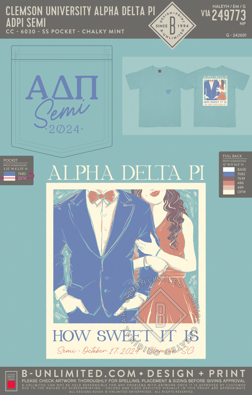 Clemson University Alpha Delta Pi - ADPI Semi - CC - 6030 - SS Pocket - Chalky Mint