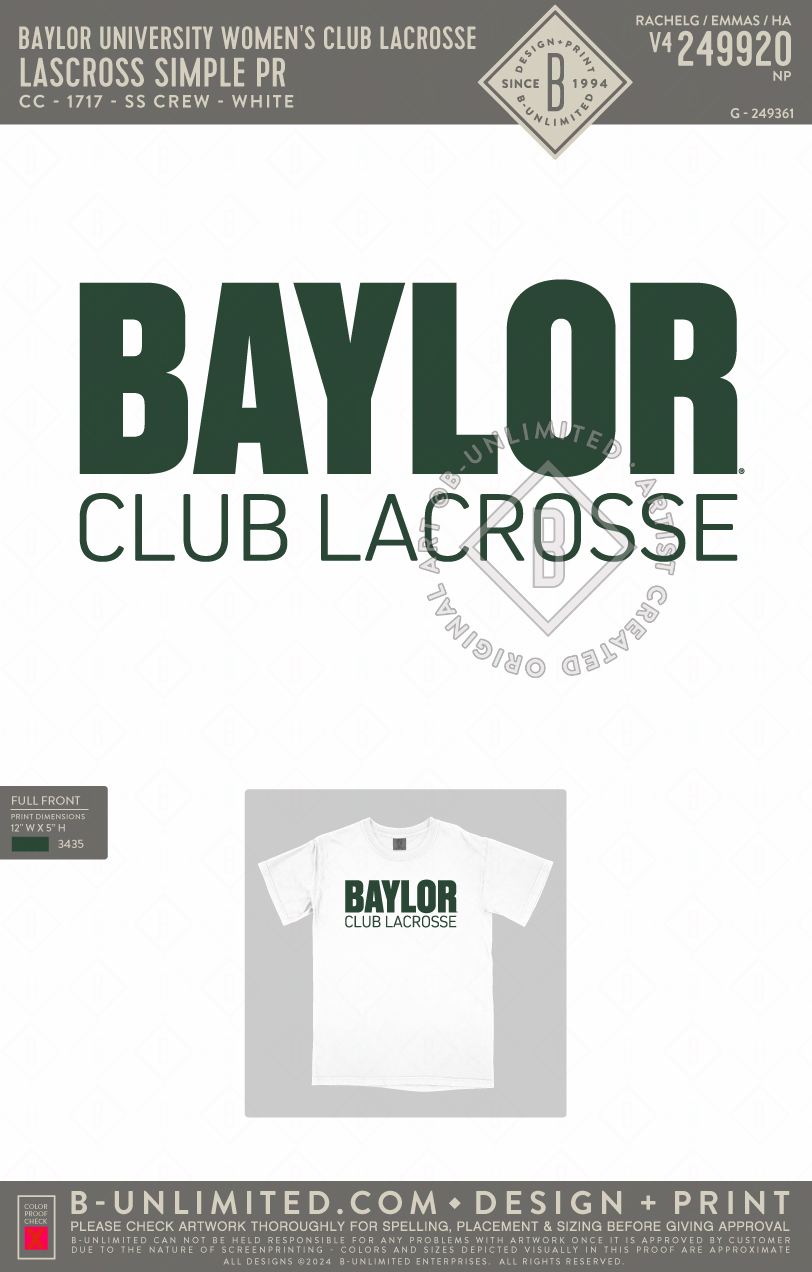 Baylor University Women's Club Lacrosse - Lascross Simple PR - CC - 17 ...