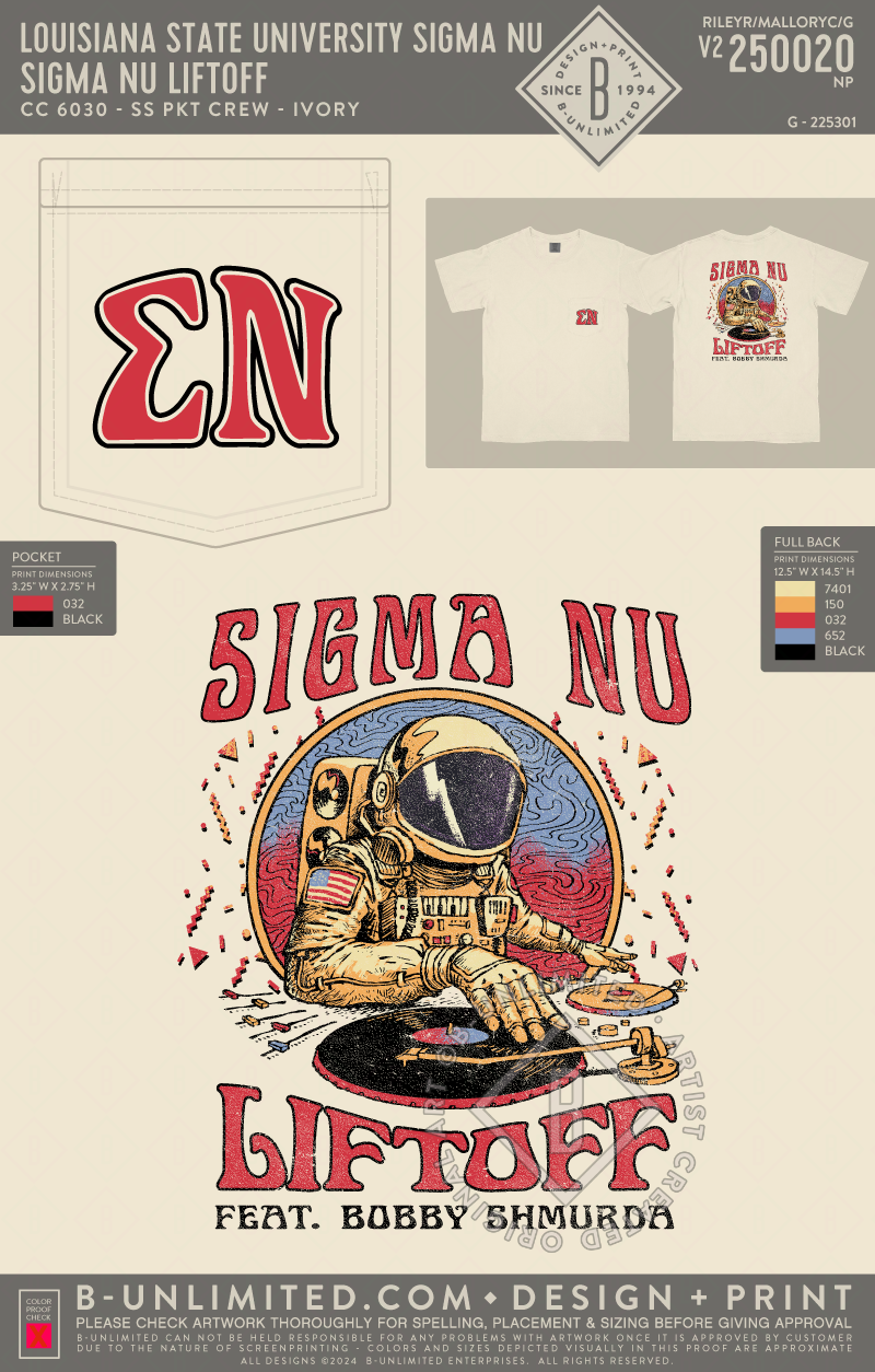 Louisiana State University Sigma Nu - Sigma Nu Liftoff - CC - 6030 - SS Pocket - Ivory