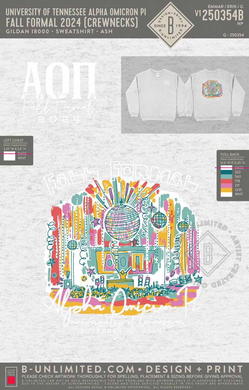 University of Tennessee Alpha Omicron Pi FALL FORMAL 2024 (crewnecks