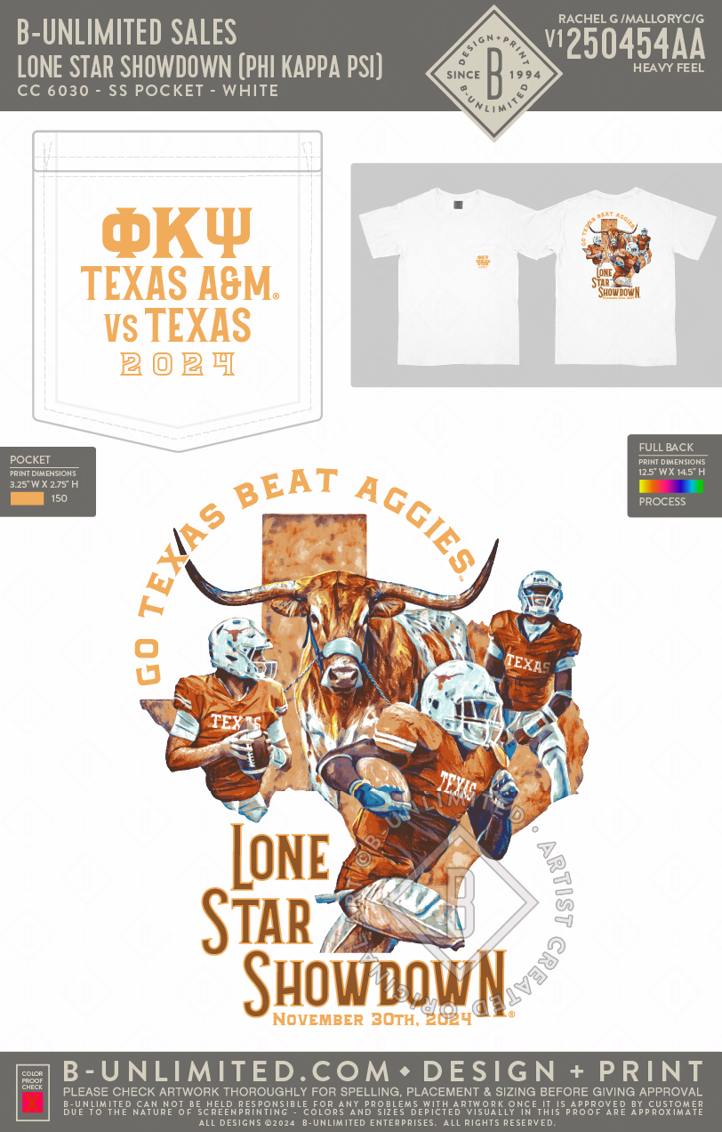 B-Unlimited Sales - Lone Star Showdown (Phi Kappa Psi) - CC - 6030 - SS Pocket - White