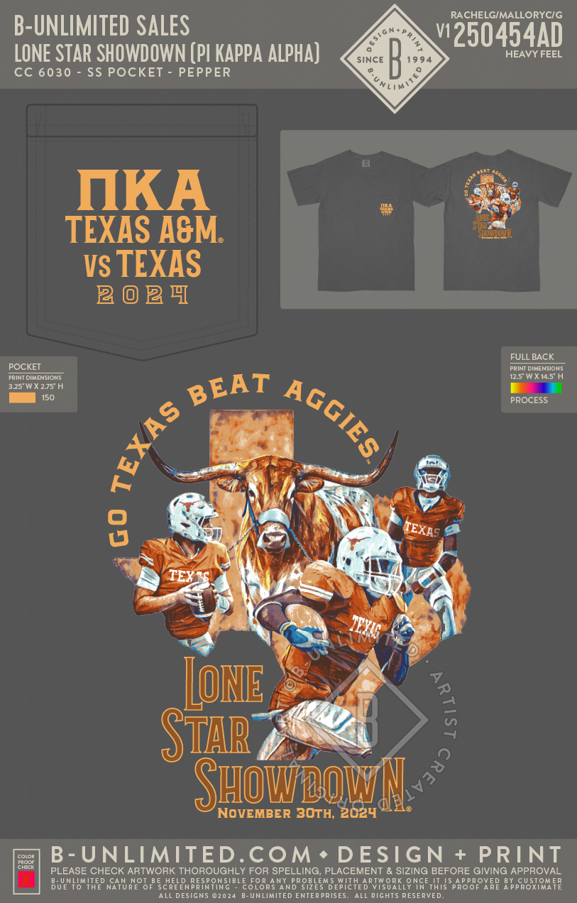 B-Unlimited Sales - Lone Star Showdown (Pi Kappa Alpha) - CC - 6030 - SS Pocket - Pepper