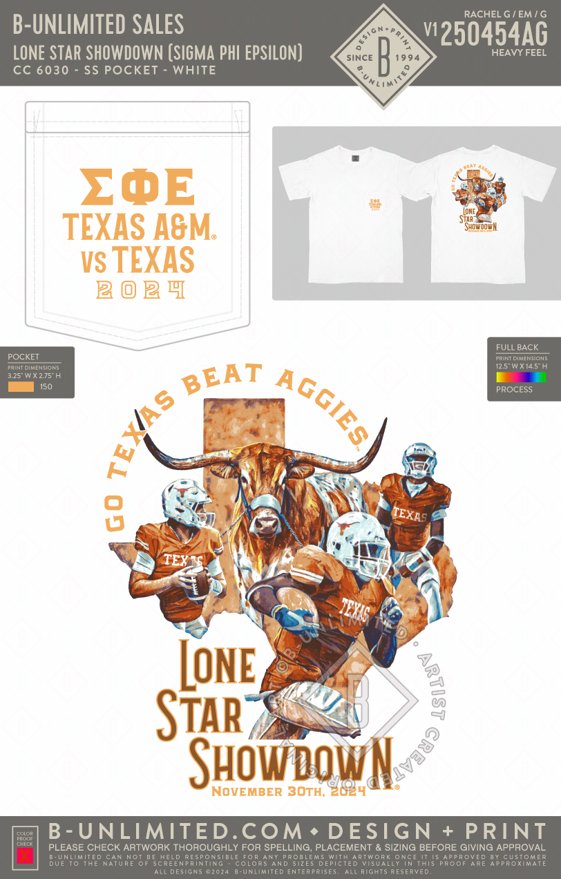 B-Unlimited Sales - Lone Star Showdown (Sigma Phi Epsilon) - CC - 6030 - SS Pocket - White