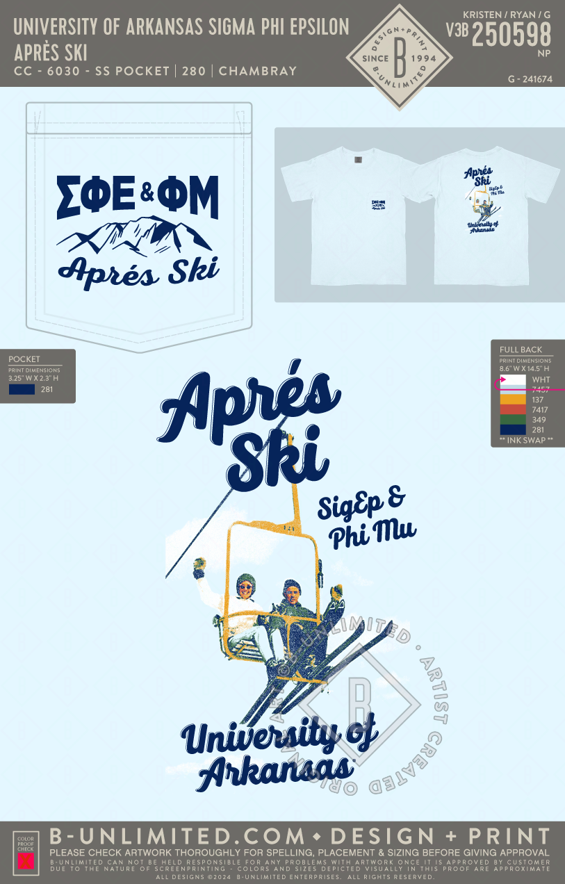 University of Arkansas Sigma Phi Epsilon - Après Ski - CC - 6030 - SS Pocket - Chambray