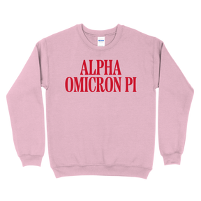 B-Greek - Light Pink Valentine's Crewneck - Alpha Omicron Pi