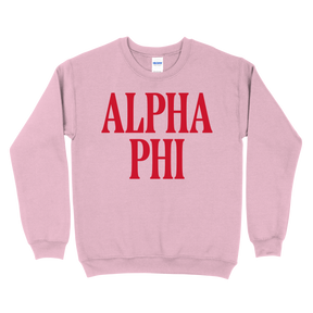 B-Greek - Light Pink Valentine's Crewneck - Alpha Phi