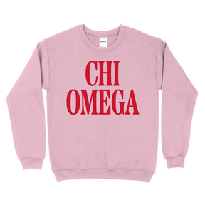 B-Greek - Light Pink Valentine's Crewneck - Chi Omega