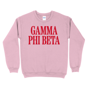 B-Greek - Light Pink Valentine's Crewneck - Gamma Phi Beta