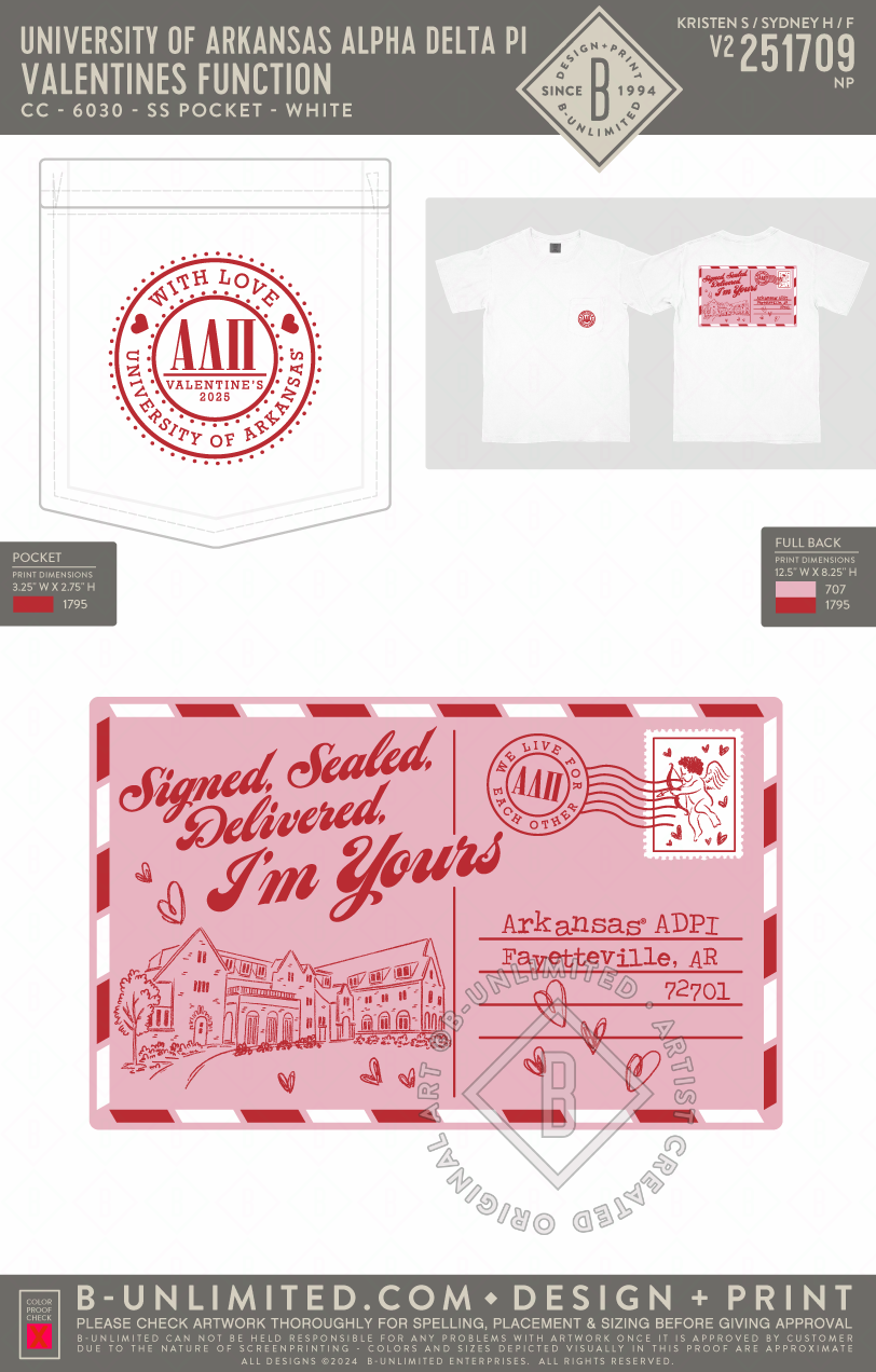 University of Arkansas Alpha Delta Pi - Valentines Function - CC - 6030 - SS Pocket - White