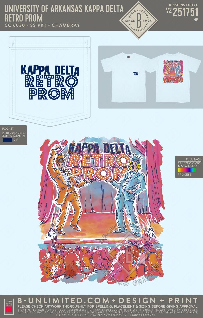 University of Arkansas Kappa Delta - Retro Prom - CC - 6030 - SS Pocket - Chambray