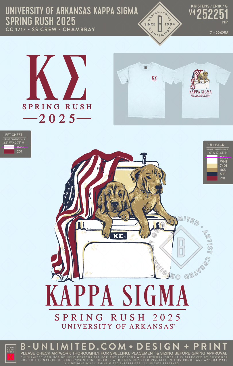 University of Arkansas Kappa Sigma - Spring Rush 2025 - CC - 1717 - SS Crew - Chambray