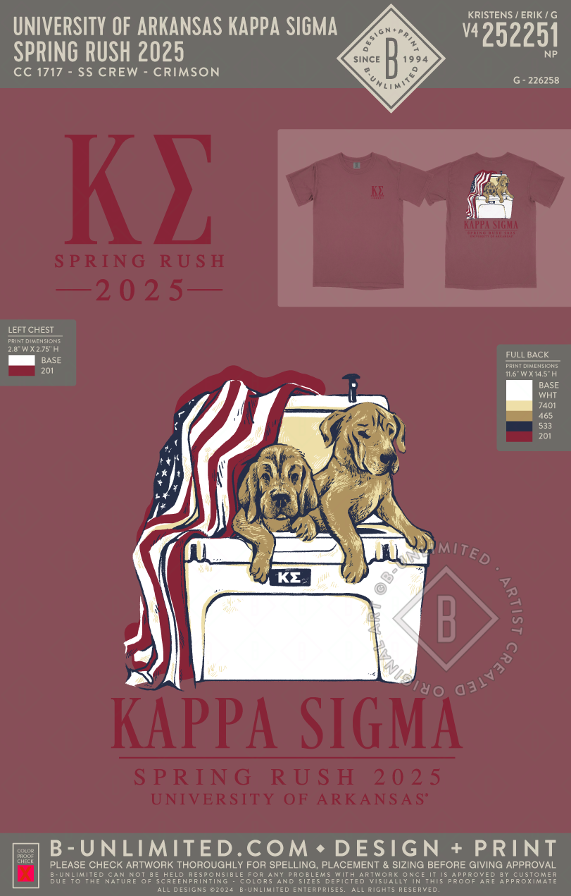 University of Arkansas Kappa Sigma - Spring Rush 2025 - CC - 1717 - SS Crew - Crimson