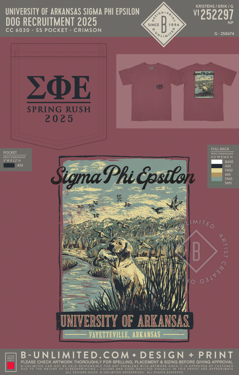 University of Arkansas Sigma Phi Epsilon - Dog Recruitment 2025 - CC - 6030 - SS Pocket - Crimson