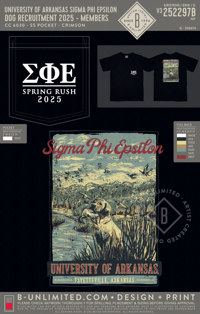 University of Arkansas Sigma Phi Epsilon - Dog Recruitment 2025 - members - CC - 6030 - SS Pocket - Black