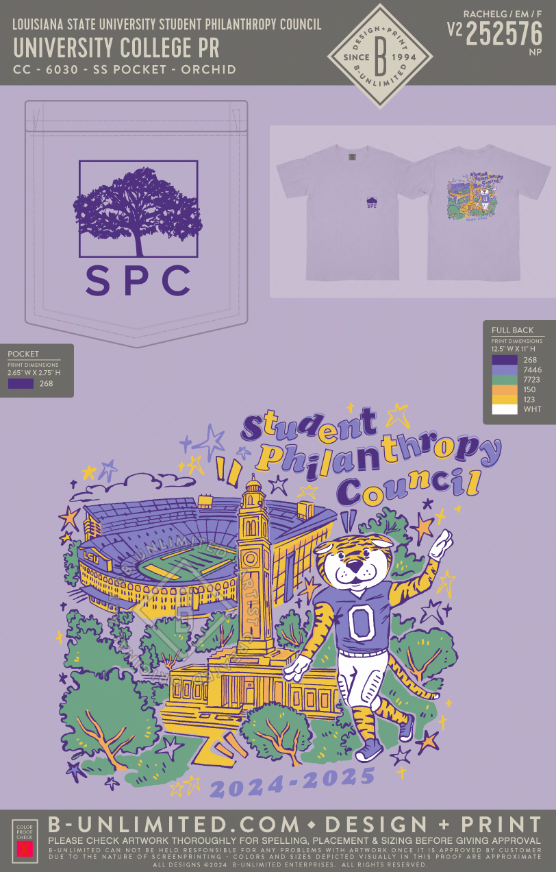 Louisiana State University Student Philanthropy Council - University College PR - CC - 6030 - SS Pocket - Orchid