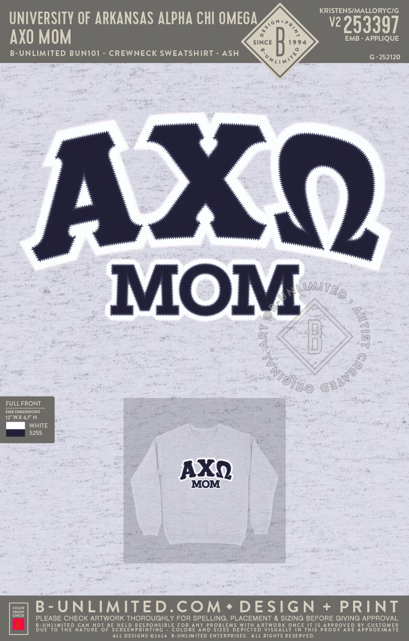 UofA AXO - AXO Mom - B-Unlimited BUN101 - Ash