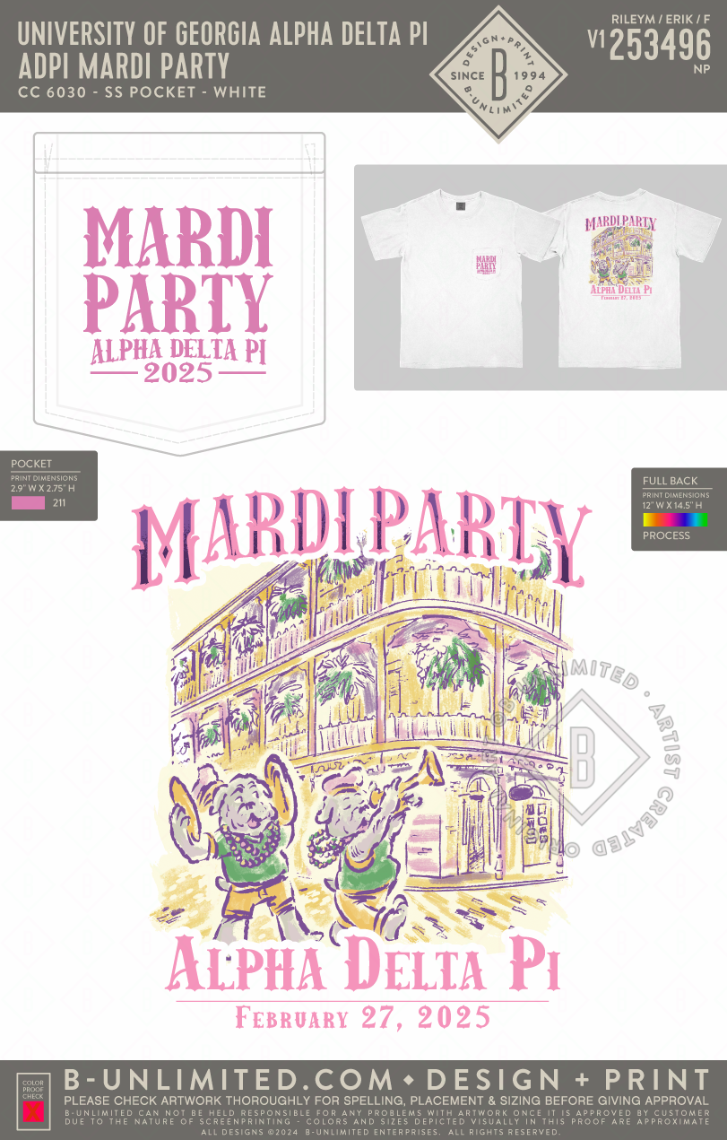 UGA ADPI - ADPi Mardi Party - CC - 6030 - SS Pocket - White