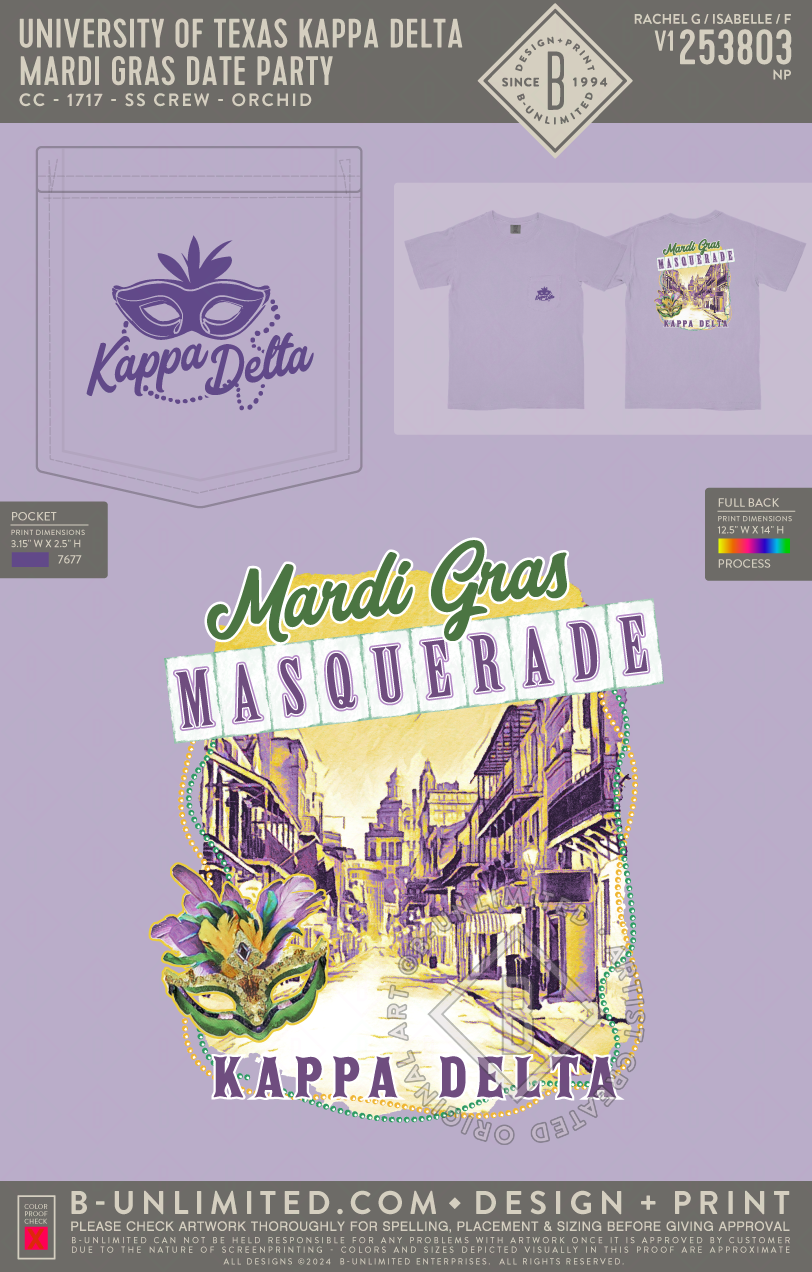 University of Texas Kappa Delta - Mardi Gras Date Party - CC - 6030 - SS Pocket - Orchid