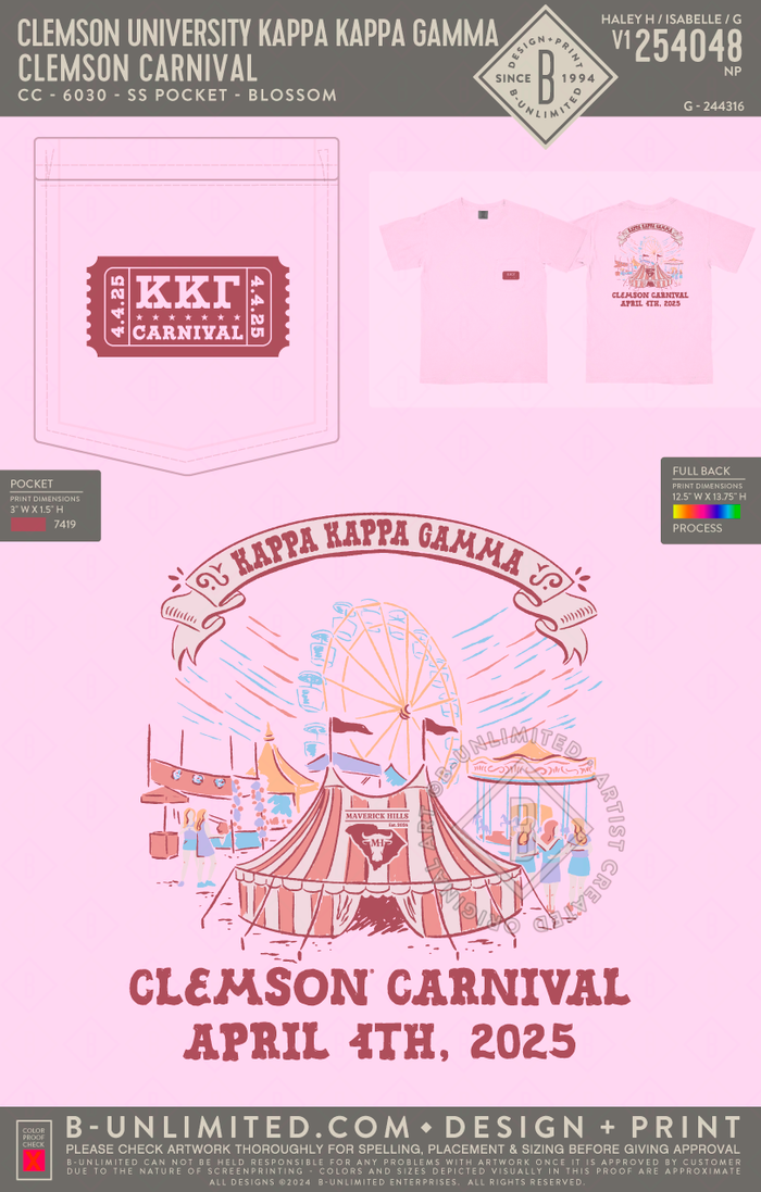 Clemson University Kappa Kappa Gamma - Clemson Carnival - CC - 6030 ...