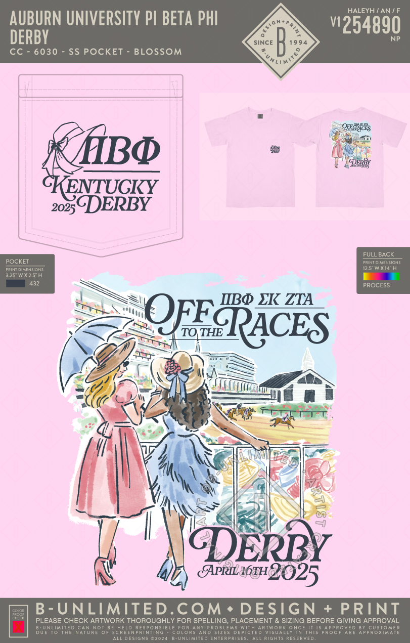 Auburn University Pi Beta Phi - Derby - CC - 6030 - SS Pocket - Blossom