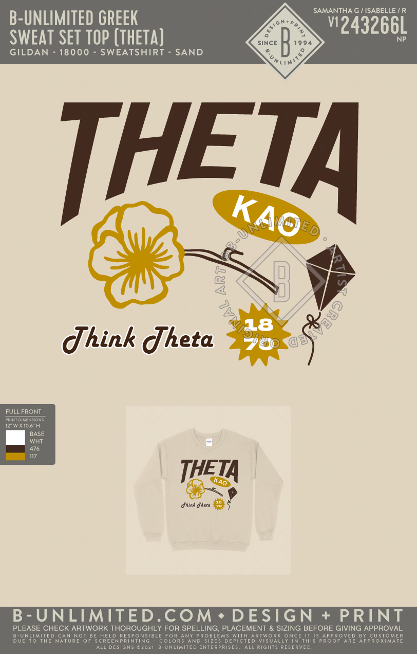 Theta Flower Sweatshirt Tan