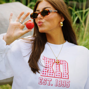 B-Greek - Gingham PR Sweatshirt - Chi Omega