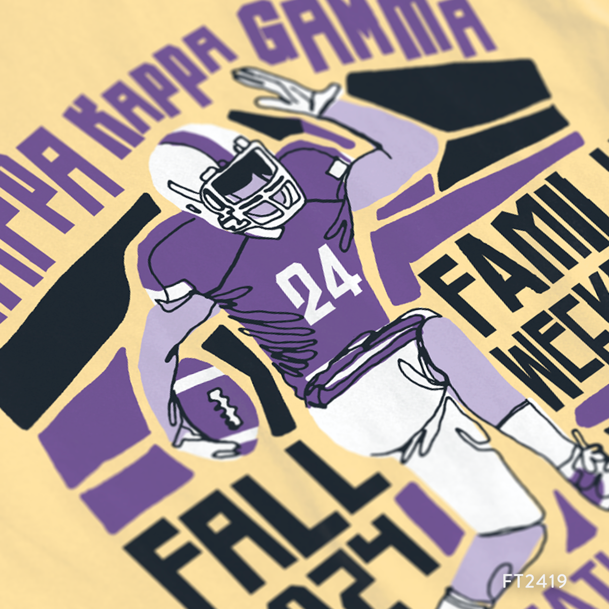 Kappa Kappa Gamma Football PR T-Shirt Design