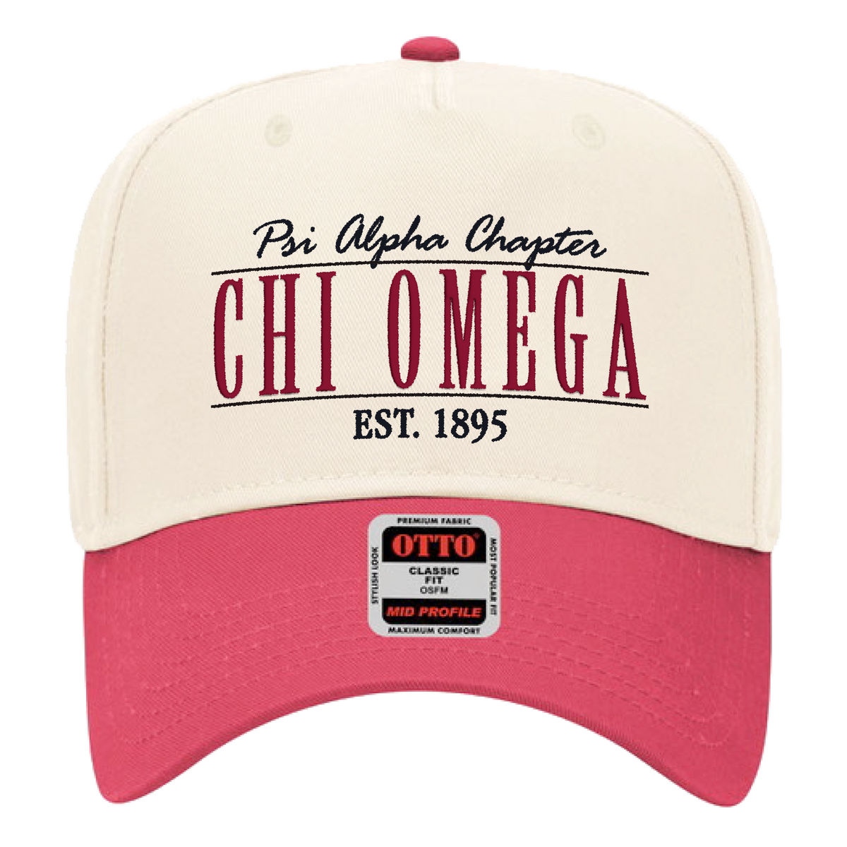 Chi Omega PR Two-Tone Hat Design