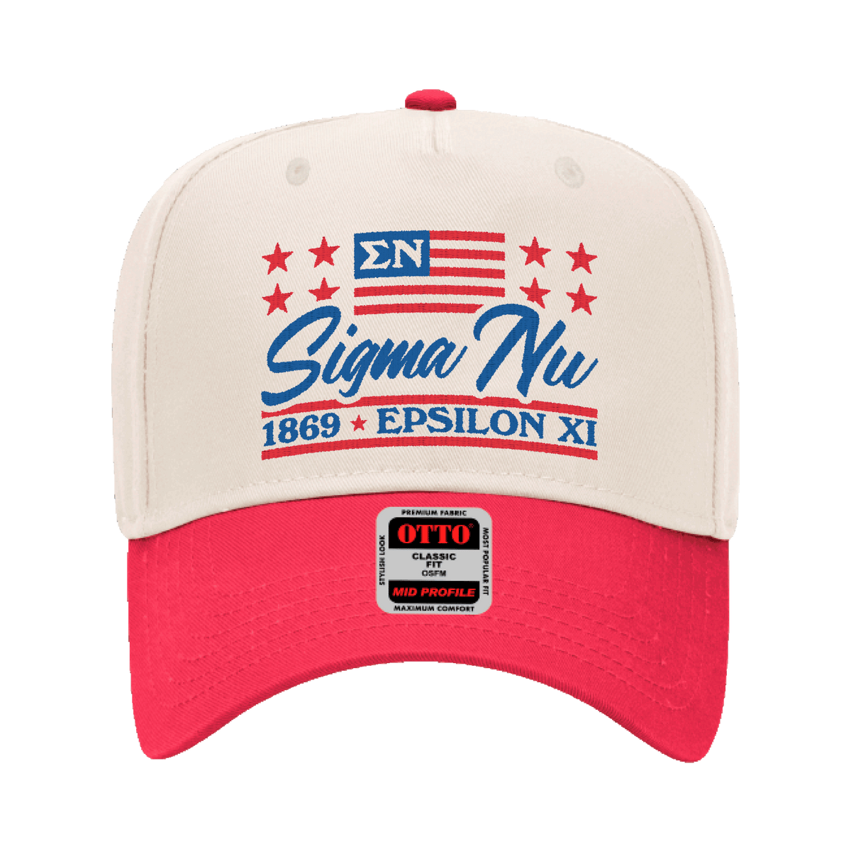 Sigma Nu American Flag Two-Toned Hat Design