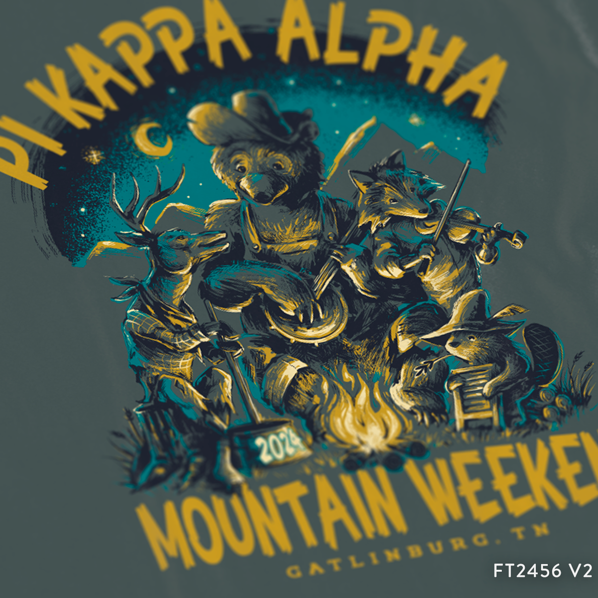 Pi Kappa Alpha Brotherhood Event Mountain Weekend T-Shirt Design