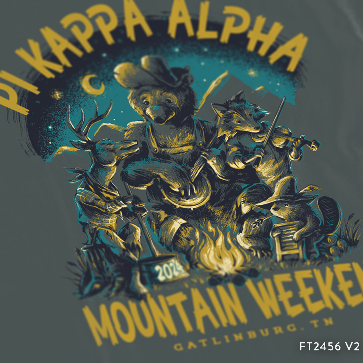 Pi Kappa Alpha Brotherhood Event Mountain Weekend T-Shirt Design