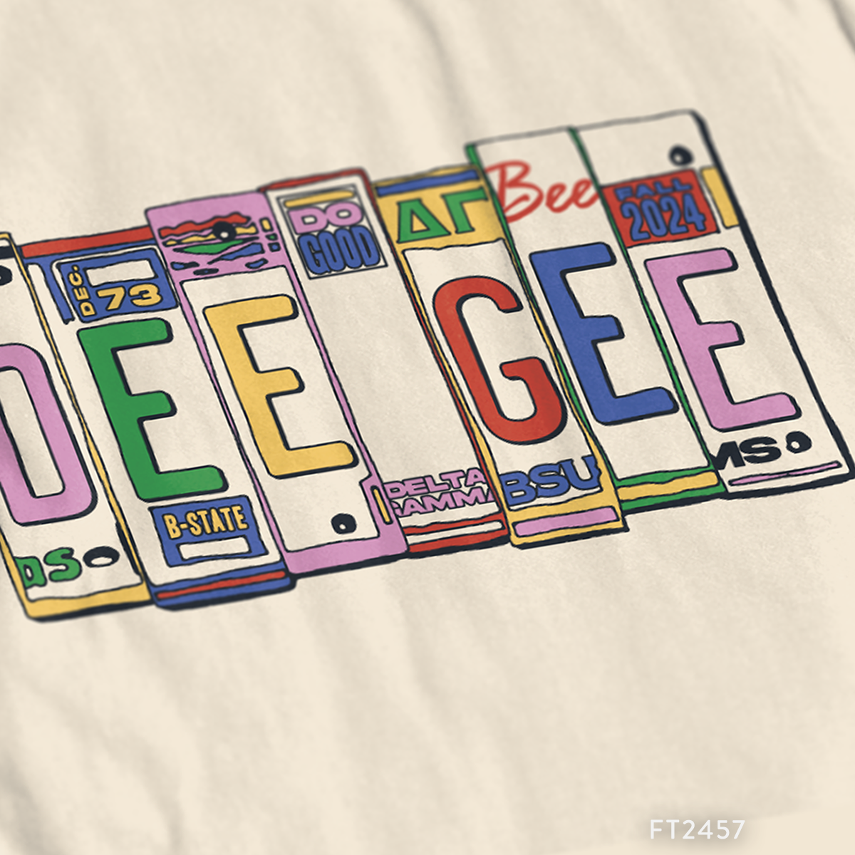 Delta Gamma License Plate PR T-Shirt Design