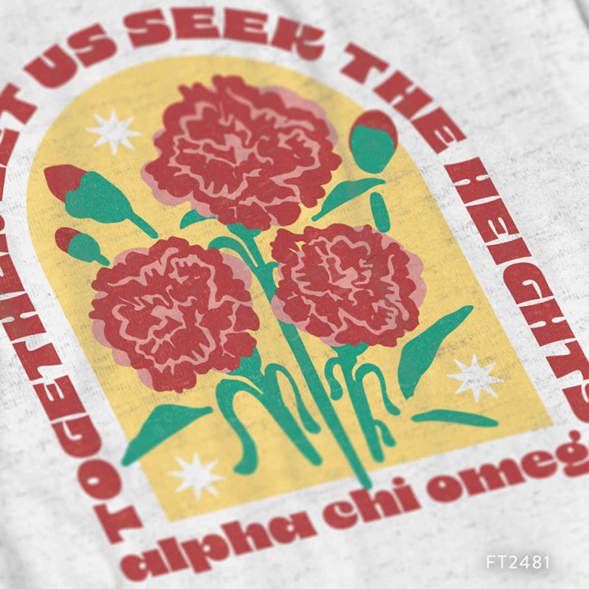 Alpha Chi Omega Motto & Floral PR T-Shirt Design