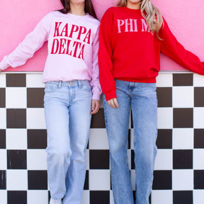 B-Greek - Light Pink Valentine's Crewneck - Alpha Phi