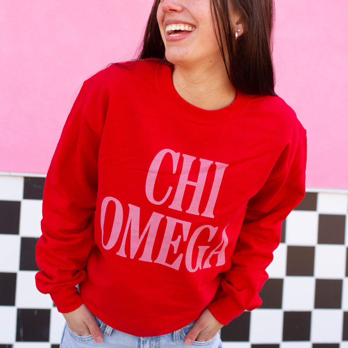 B-Greek - Red Valentine's Crewneck - Chi Omega