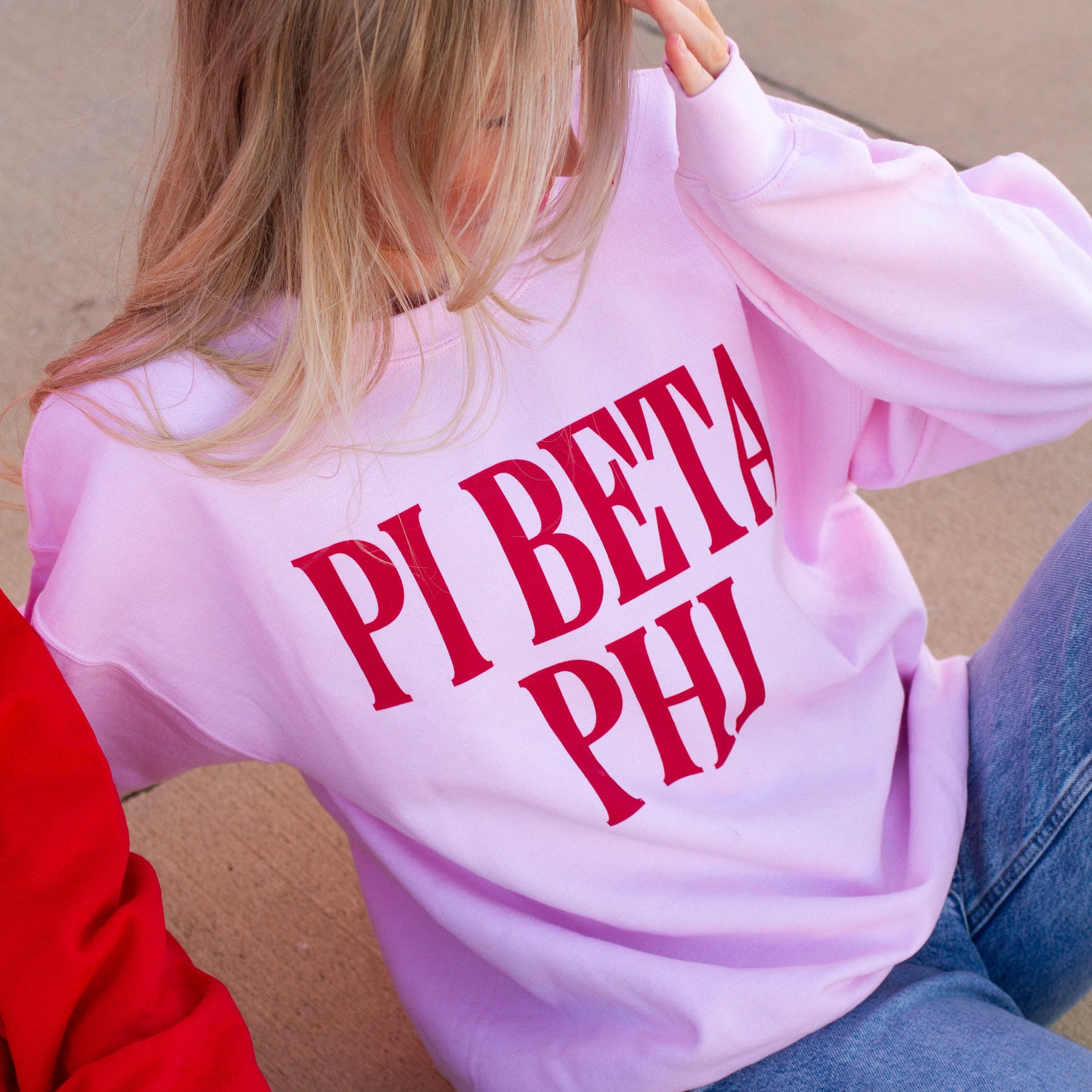 B-Greek - Light Pink Valentine's Crewneck - Alpha Phi