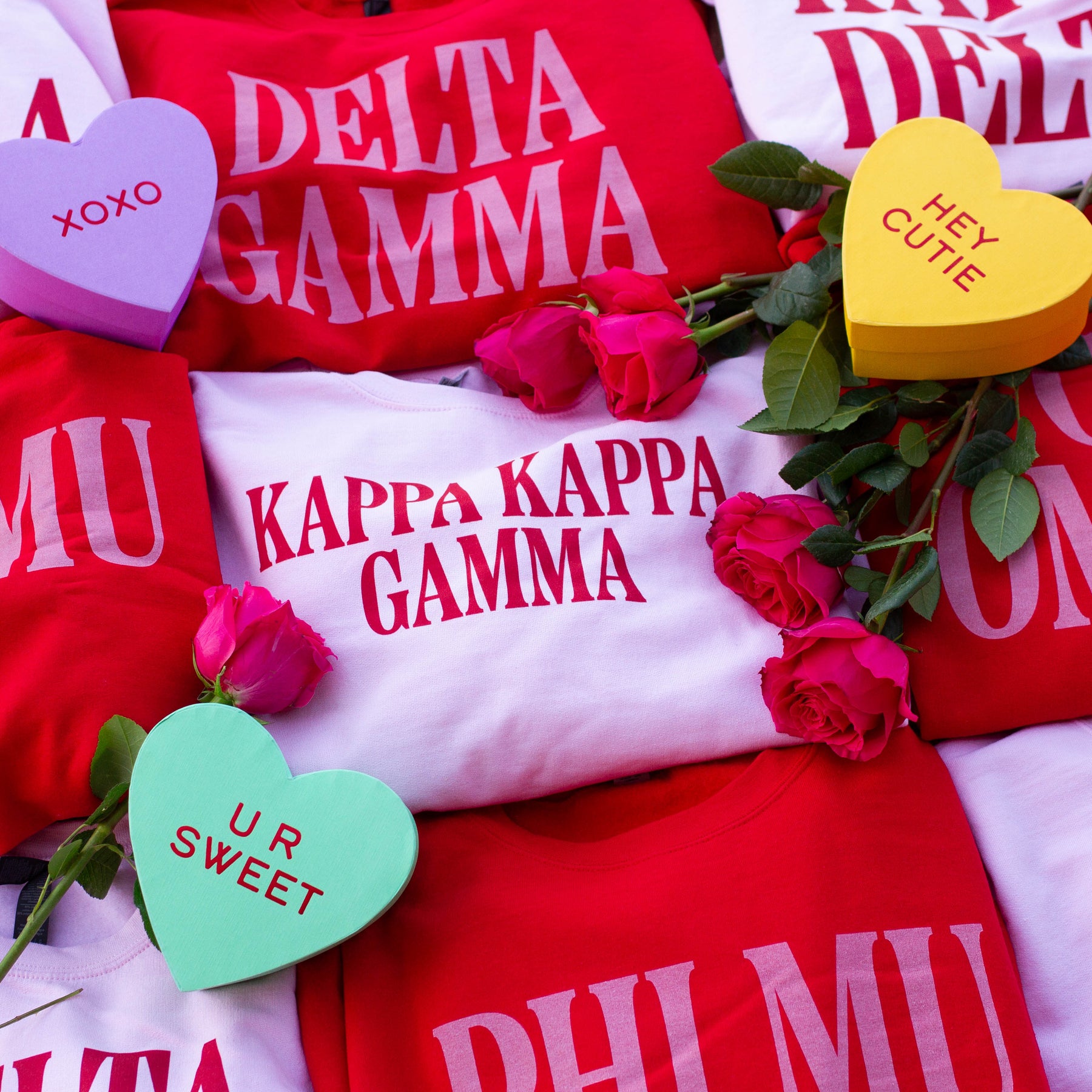 B-Greek - Red Valentine's Crewneck - Alpha Gamma Delta