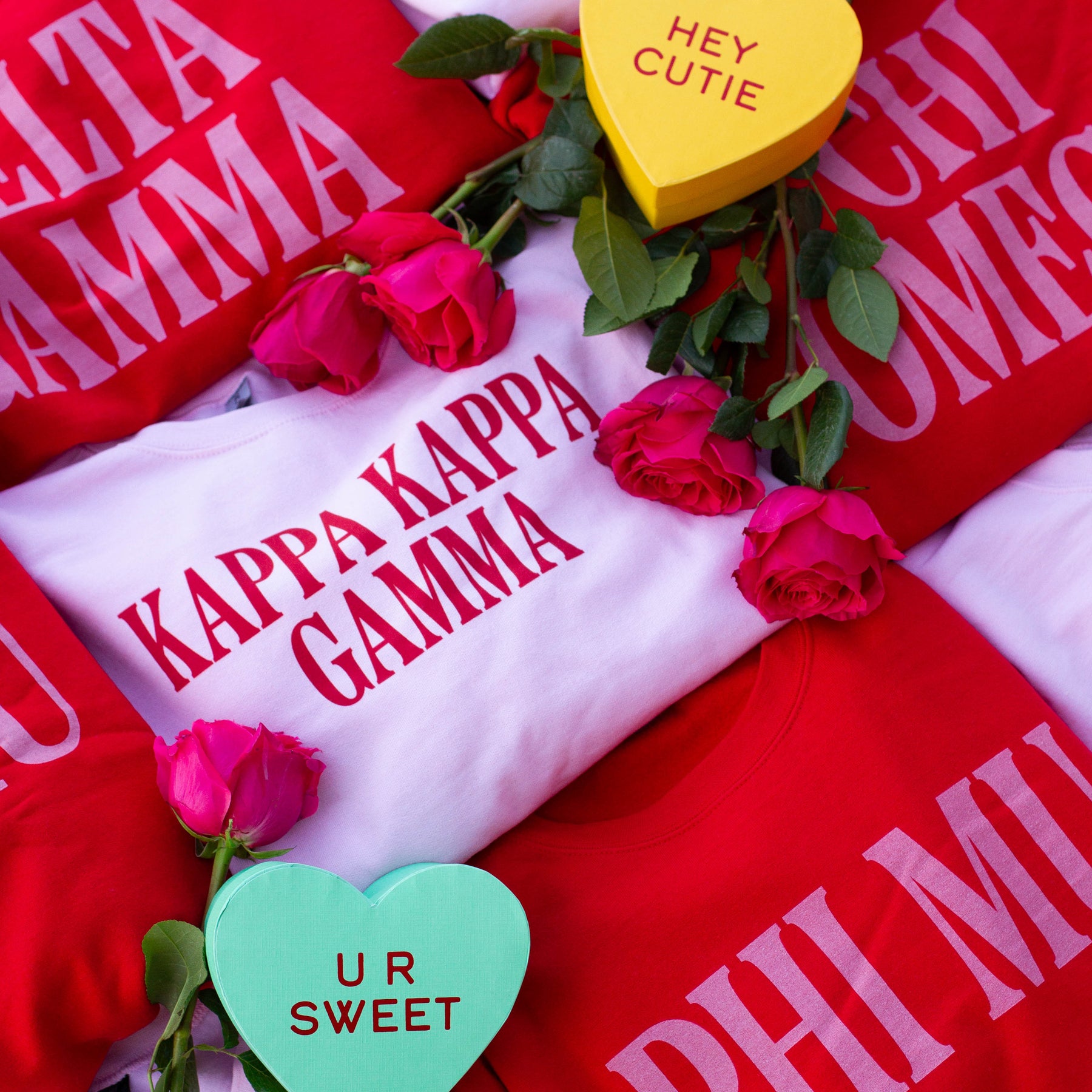 B-Greek - Light Pink Valentine's Crewneck - Chi Omega