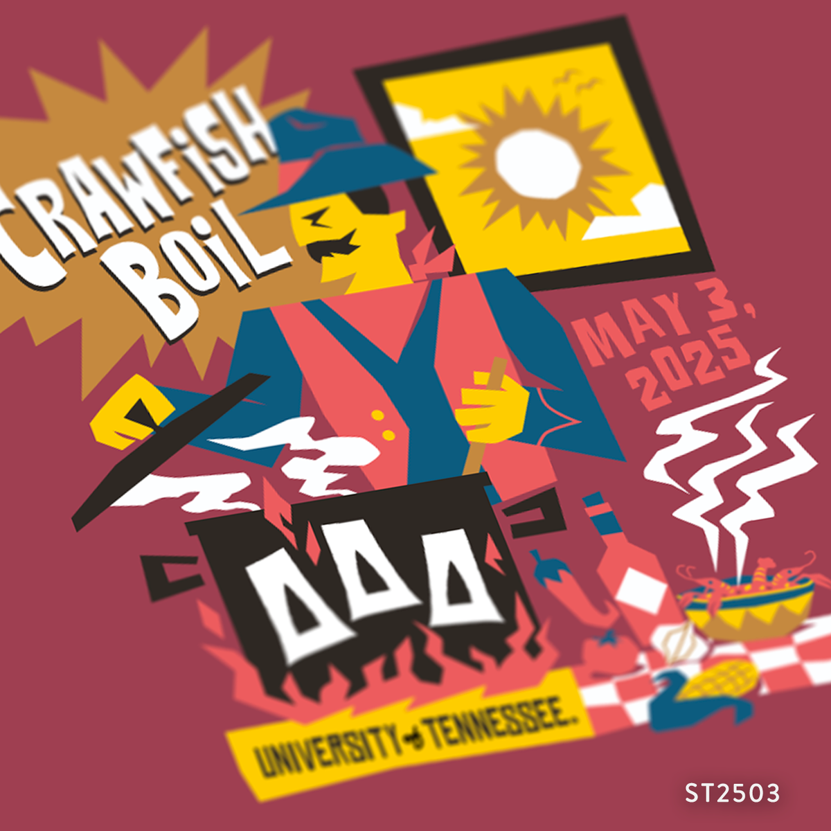 Delta Delta Delta Crawfish Boil T-Shirt Design