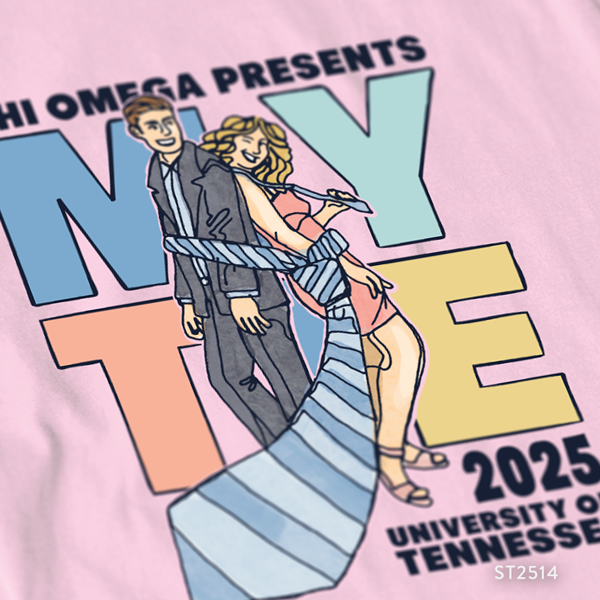 Chi Omega My Tie Date Party T-Shirt Design