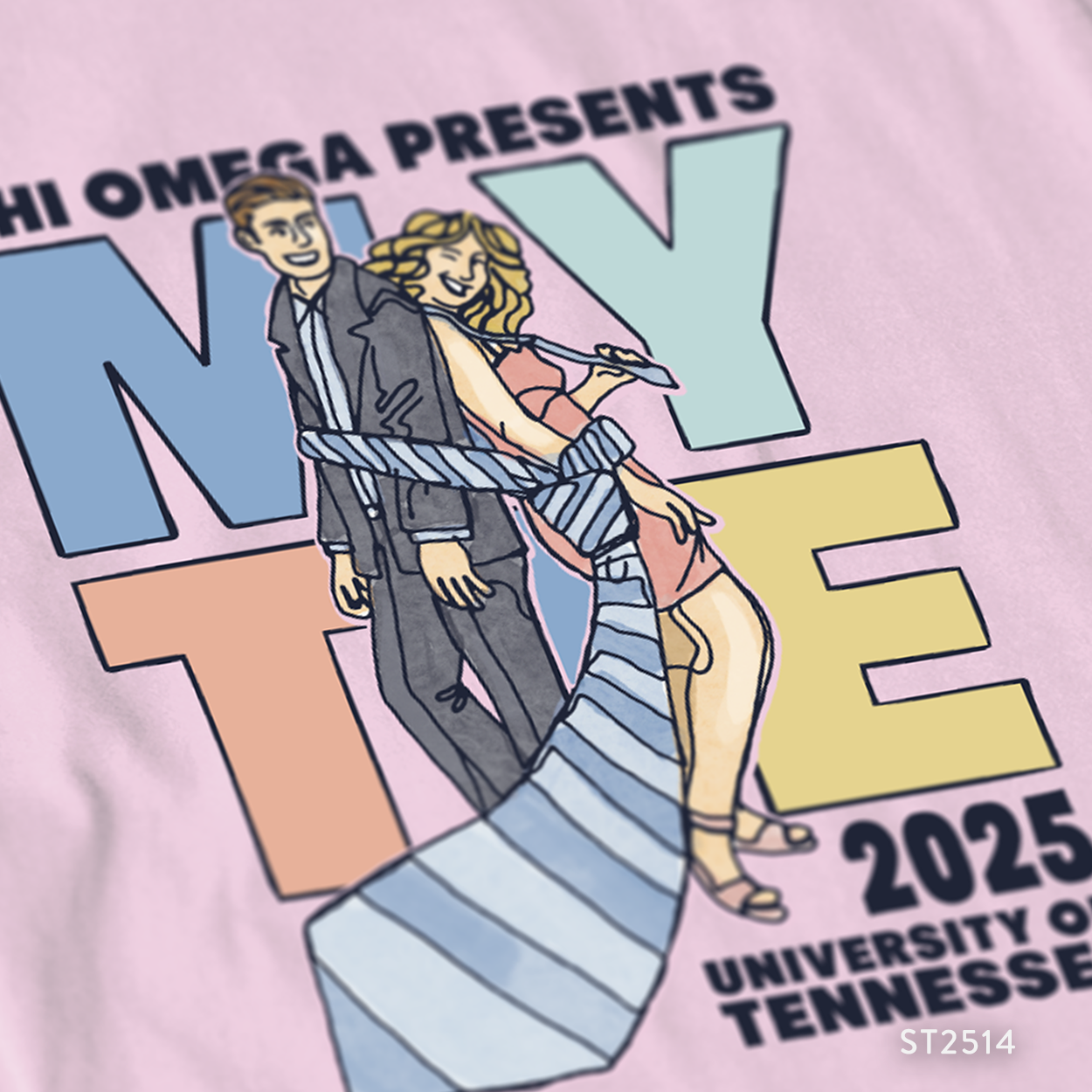 Chi Omega My Tie Date Party T-Shirt Design